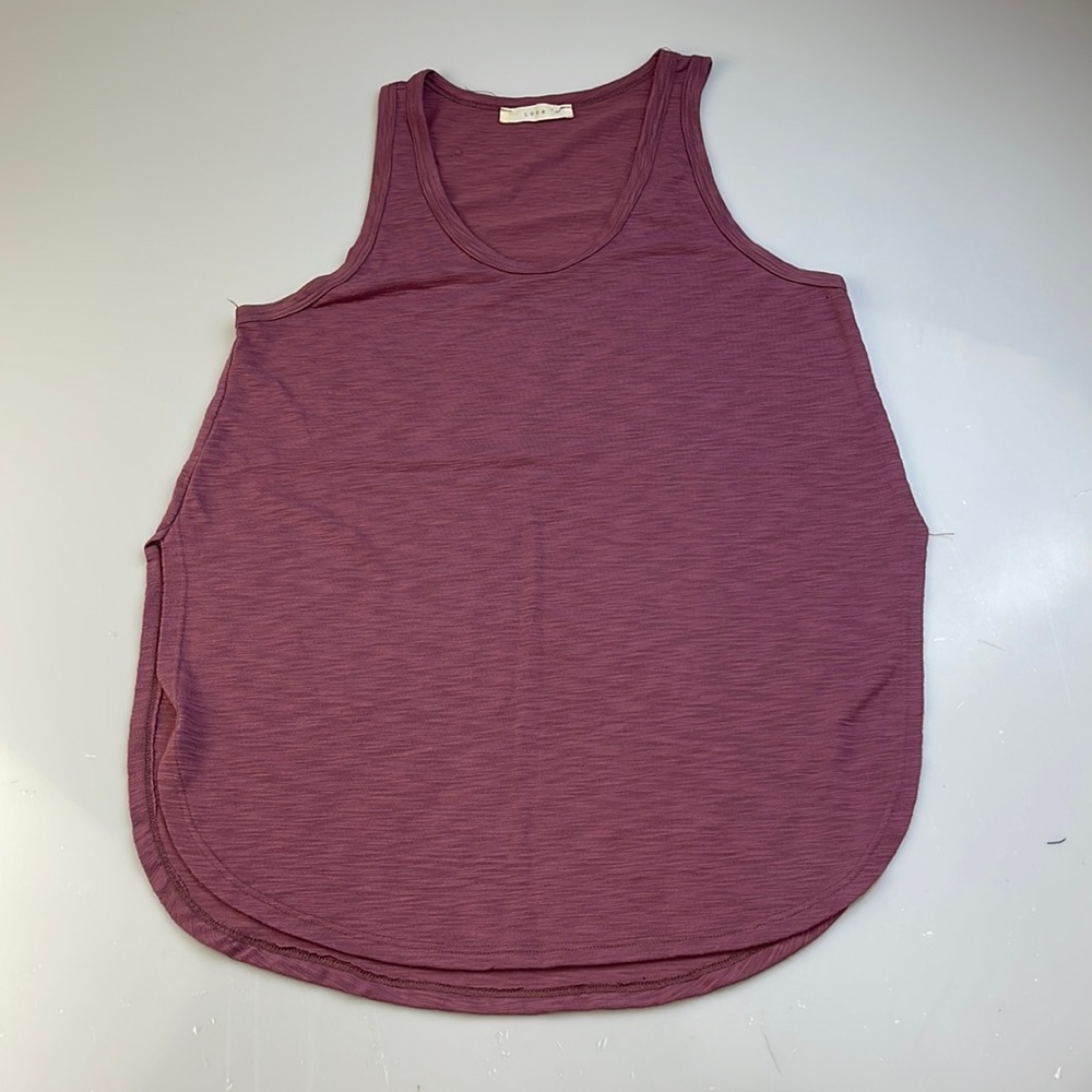 Lush Racer Back Shirt in Dusty Rose Size Small with Side Slit